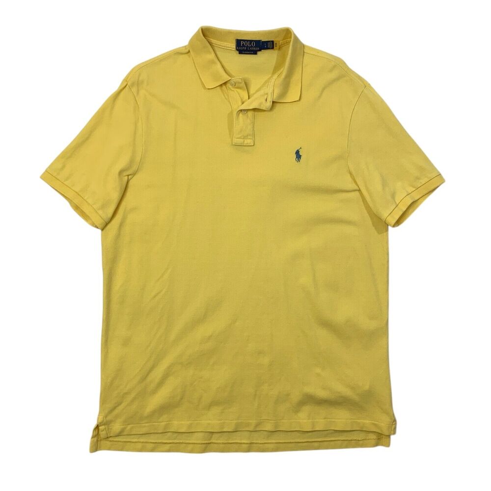 Polo Ralph Lauren Shirt Mens L Large Classic Fit Sunshine Short Sleeve Droptail
